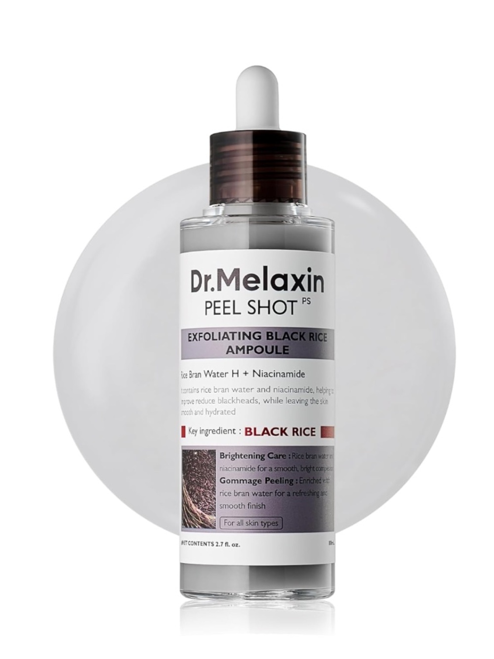 NEW Dr.Melaxin Peel Shot Black Rice Exfoliating Ampoule 2.7 oz